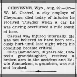 W. M. Casteel accident